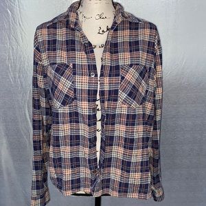 Montgomery Ward 100% Cotton Flannel Women's M Button Down Winter